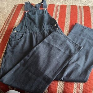 Edikted Dark Blue Denim Overalls